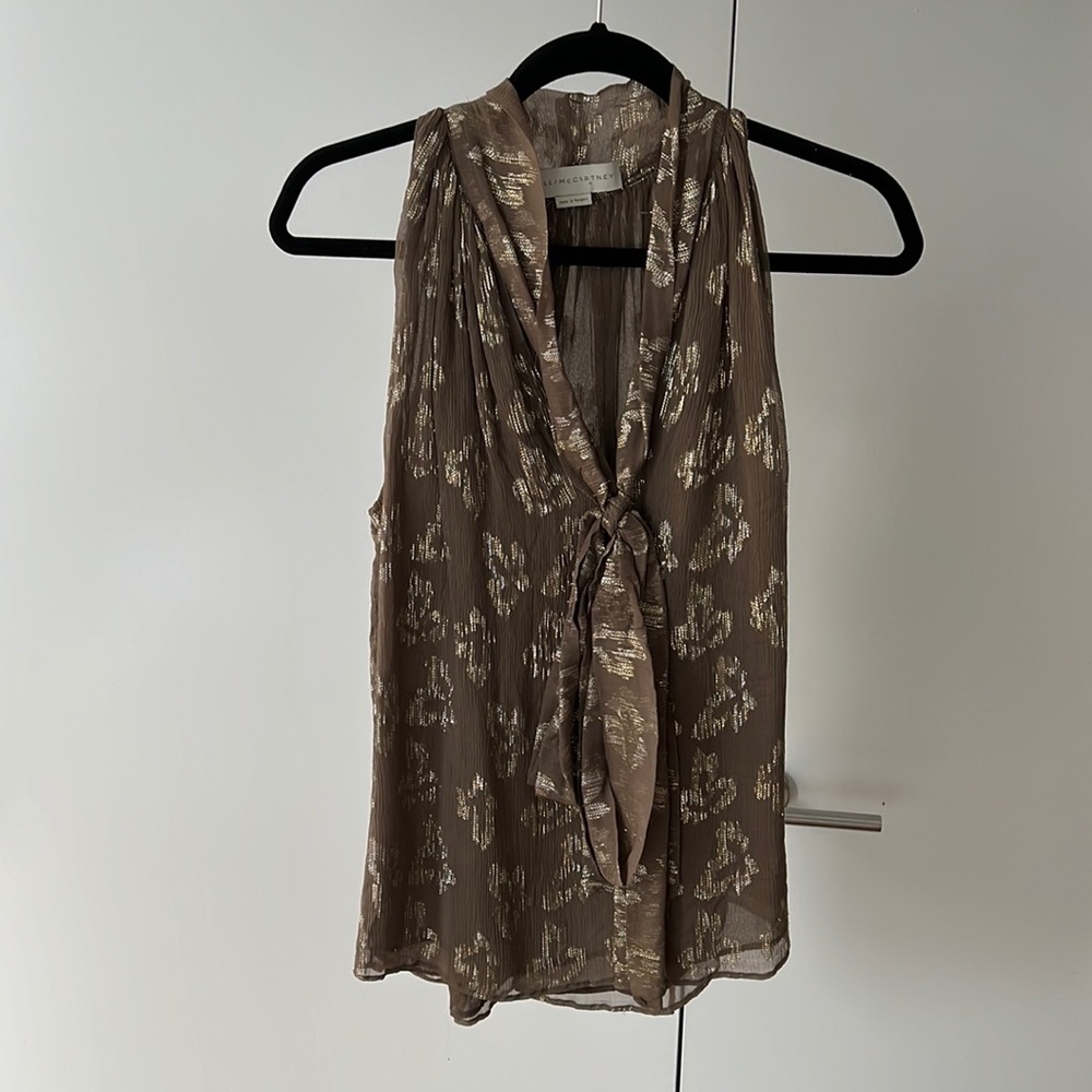 Stella McCartney sleeveless blouse with front tie